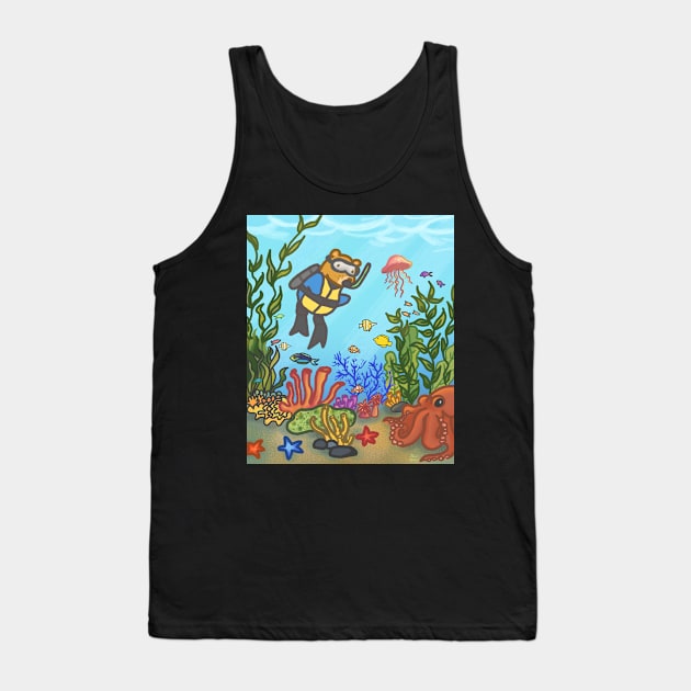 Maurice The Bear - Scuba Diver Tank Top by KatiaMart